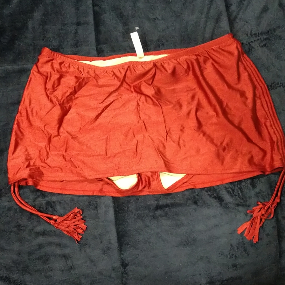 😎 Cacique Swim 18 Bikini Skirt Bottoms Cranb…